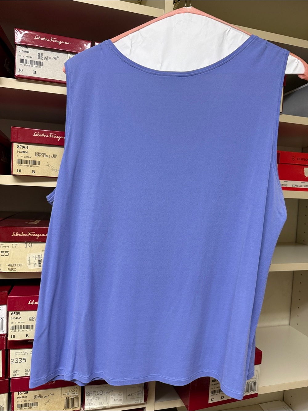 Eileen Fisher periwinkle Sleeveless 100% silk Tank Top - Picture 2 of 4